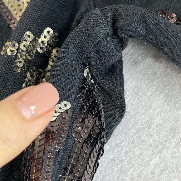 EXPRESS Women S Black Multi Sequin Bodycon Cocktail Party Off The Shoulder Dress - Picture 8 of 14